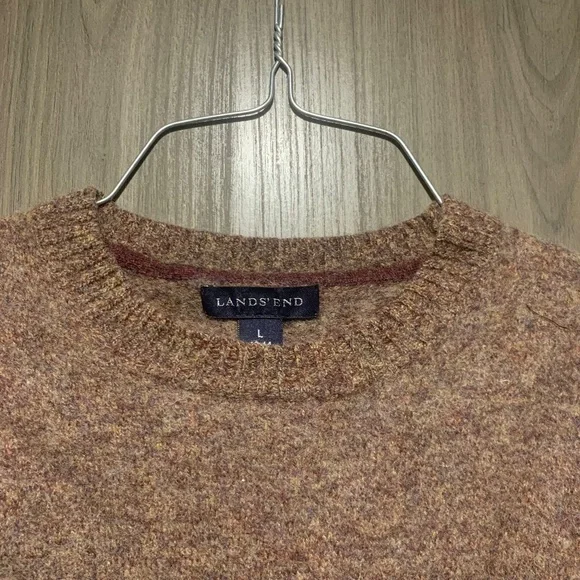 24. Lands End Brown Crewneck Sweater Size Large - Picture 6 of 10